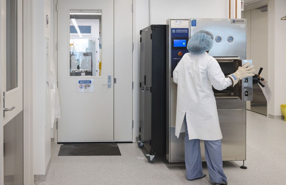 Person working in biotech lab
