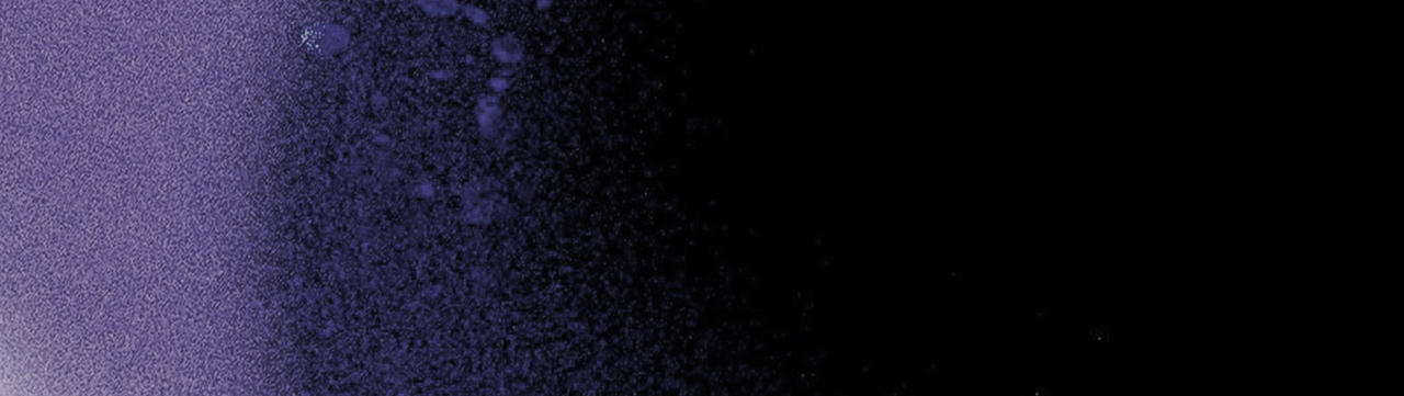 Abstract purple-to-black gradient background with textured particle effect for scientific website design
